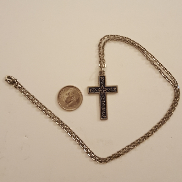 Blue cross necklace - Picture 4 of 5